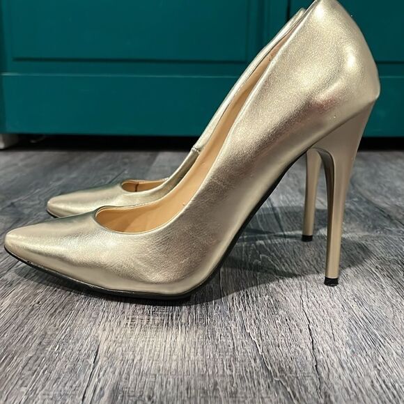 Diba Gold Stiletto Heels 7M - Picture 5 of 7